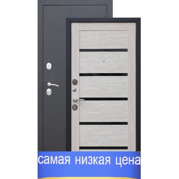 Дверь стальная Гарда Муар Царга-лиственница мокко 2 замка, сталь1,5мм